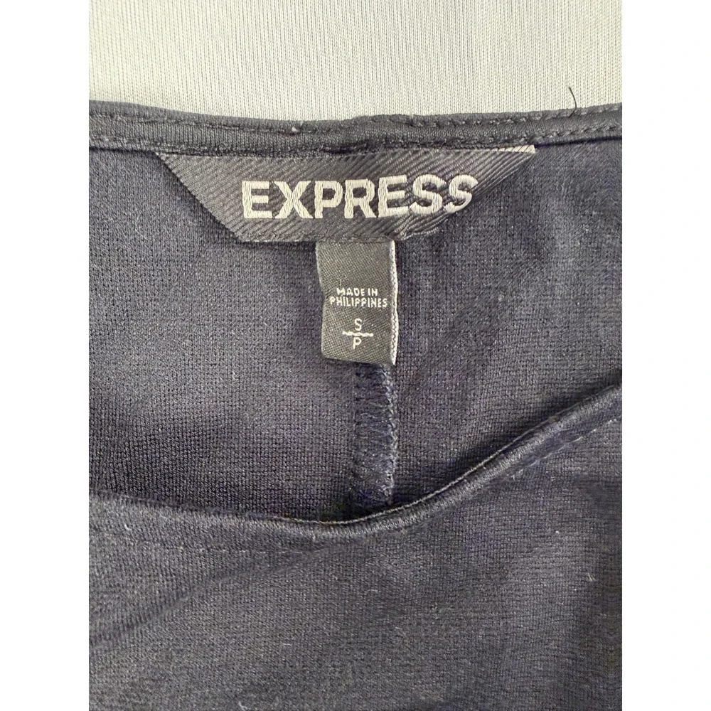 Express Womens Dress Size S Black 3/4 Sleeve‎ Bodycon Mini Dress Zipper Detail - Picture 4 of 5